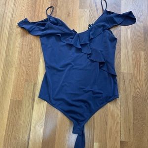 Off the shoulder and spaghetti strap bodysuit